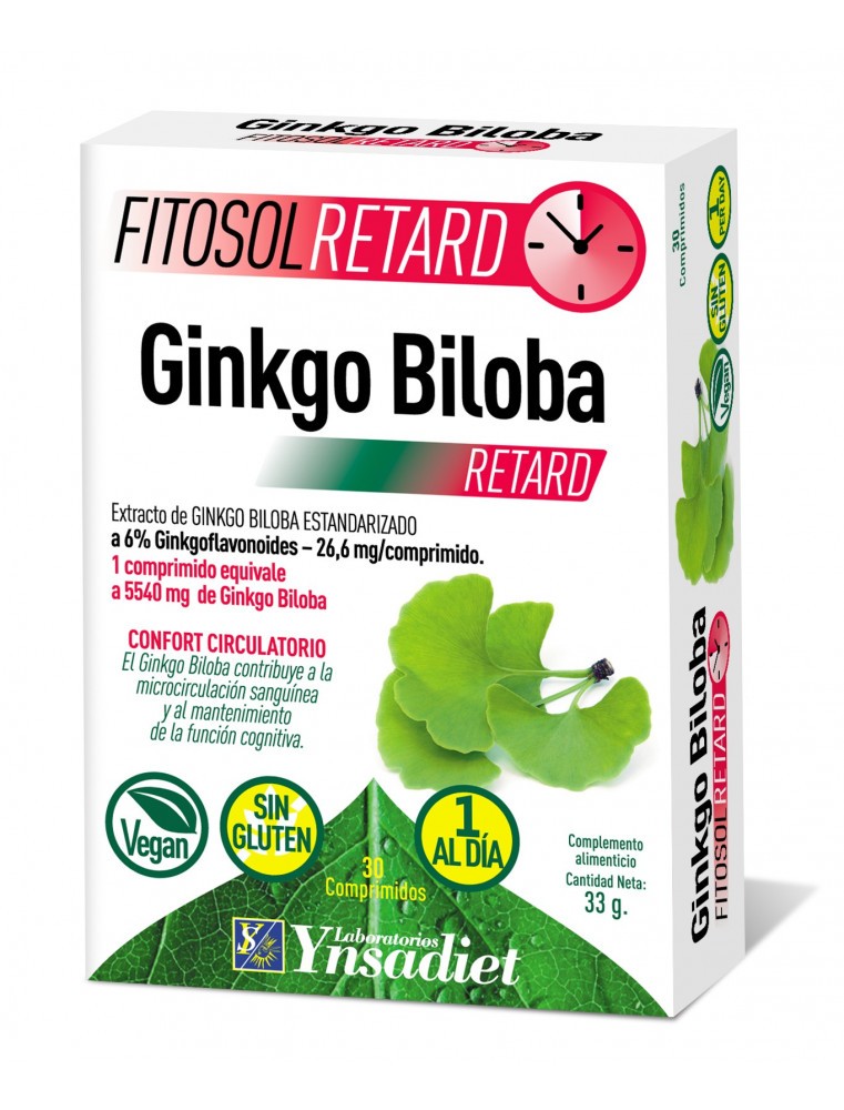 Ginkgo biloba retard fitosol retard 30 comprimidos | La Ventana Natural
